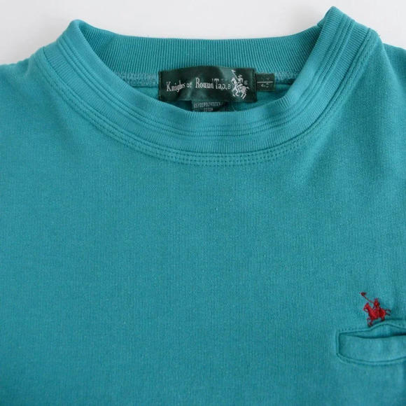 Vintage Knights  of the Round Table Teal Crewneck Sweater Size Medium - Picture 10 of 10